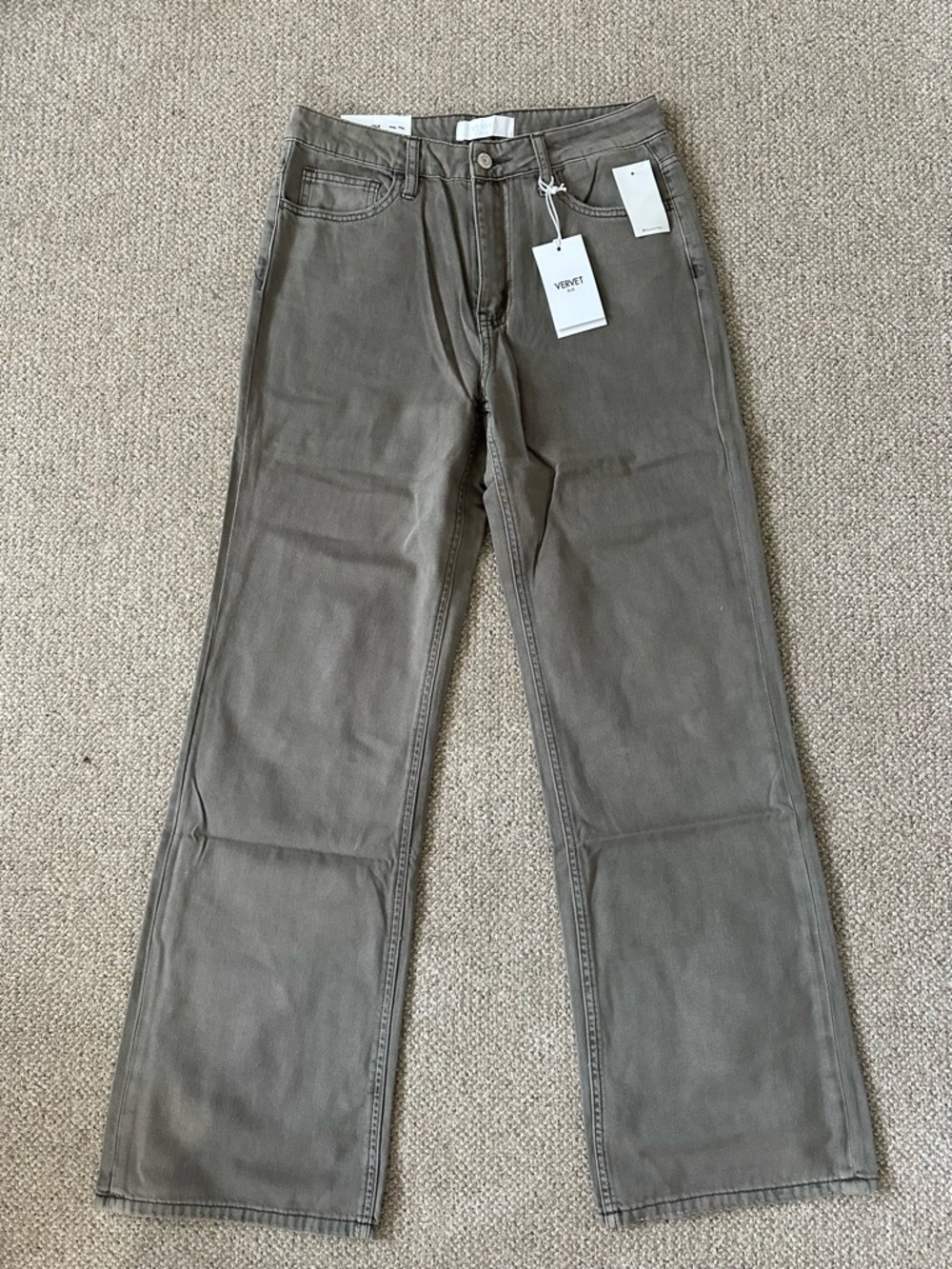 NWT Vervet High-Rise 90s Vintage Flare Jeans - Olive Green | Size 27